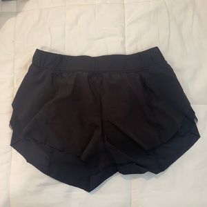 Black lulu running shorts